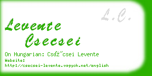 levente csecsei business card